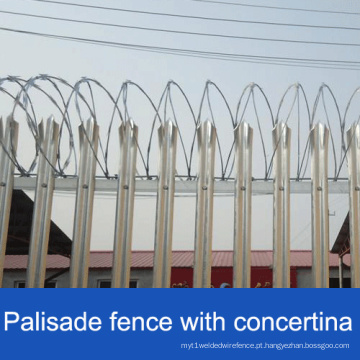 Hot DIP Galvanized Steel Palisade Fence / Powder Coated Palisade Fence